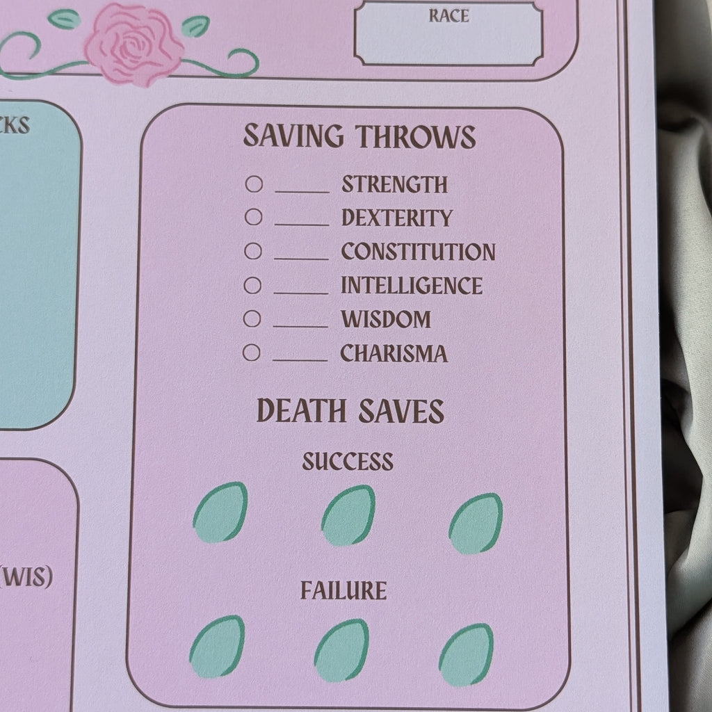DND Flower Character Sheet | Memopad🌷
