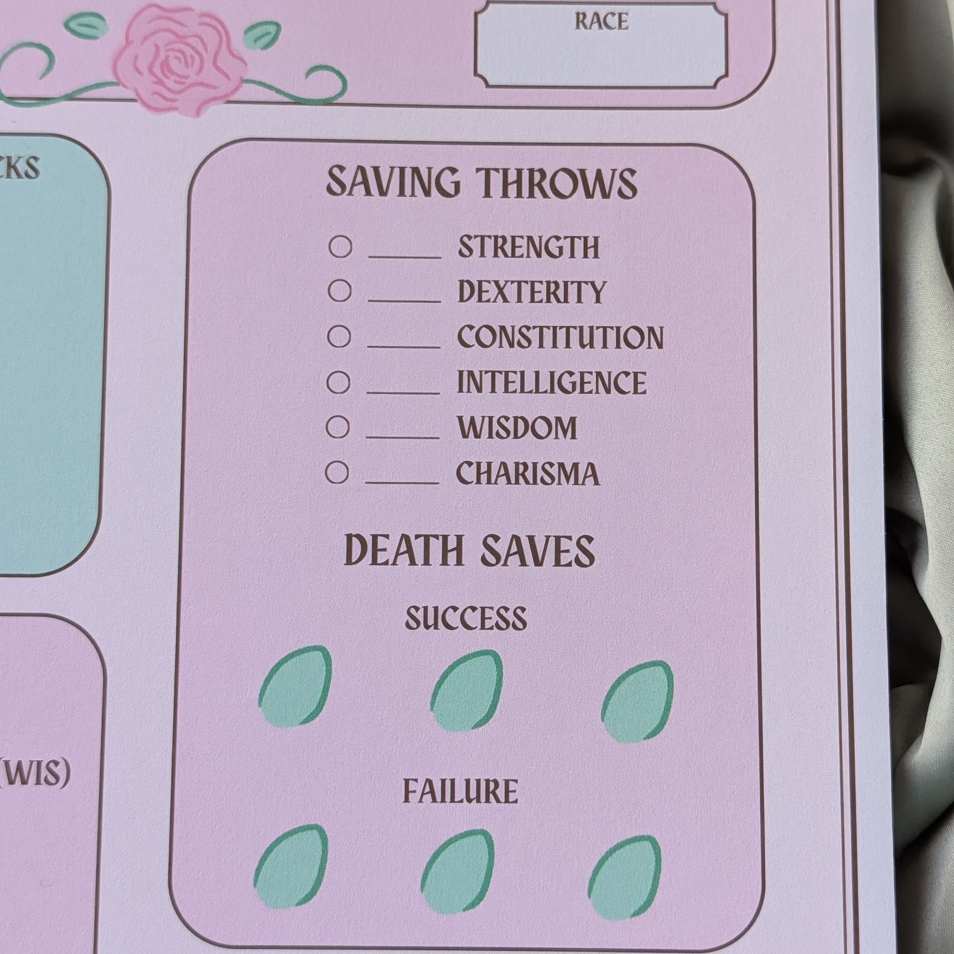 DND Flower Character Sheet | Memopad🌷