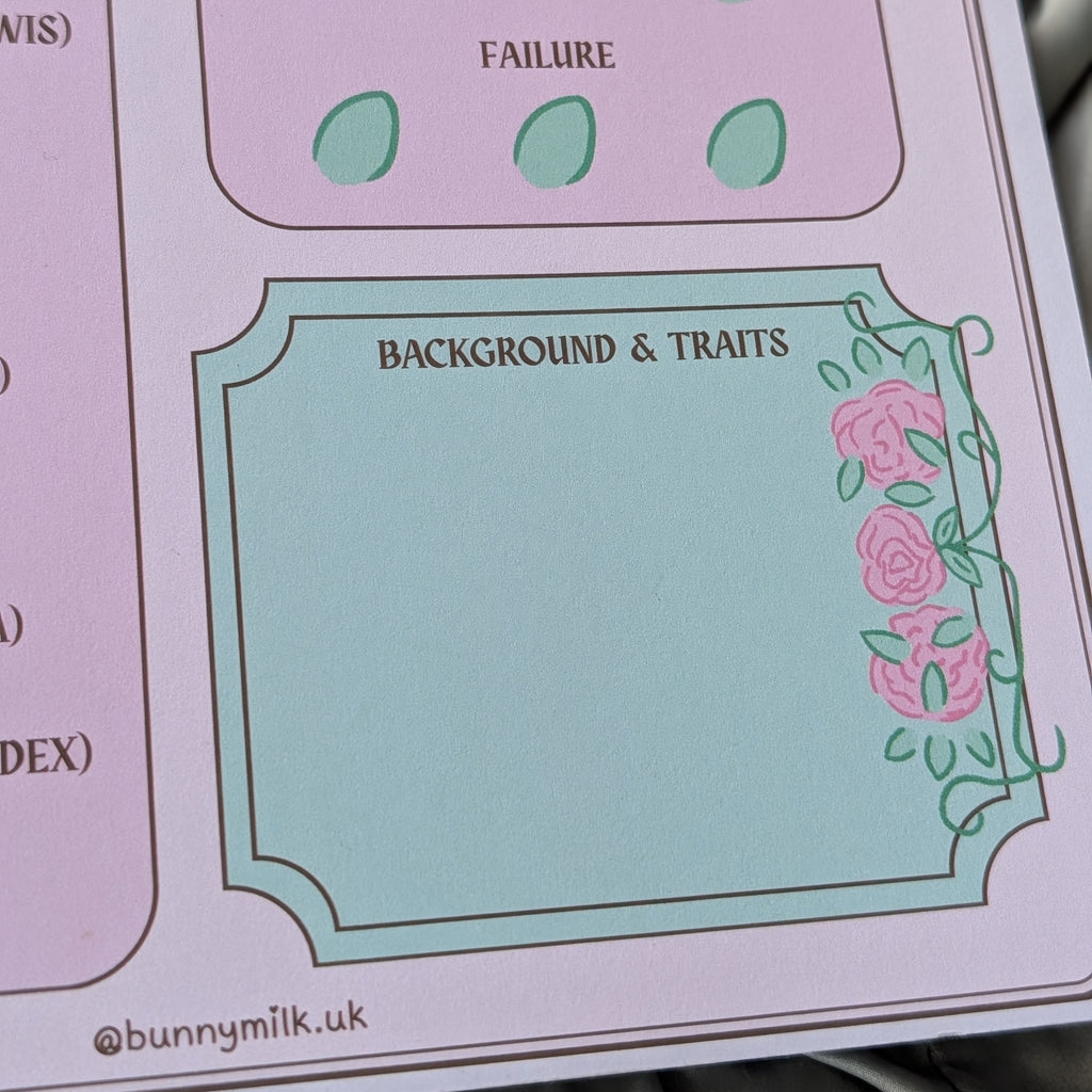 DND Flower Character Sheet | Memopad🌷