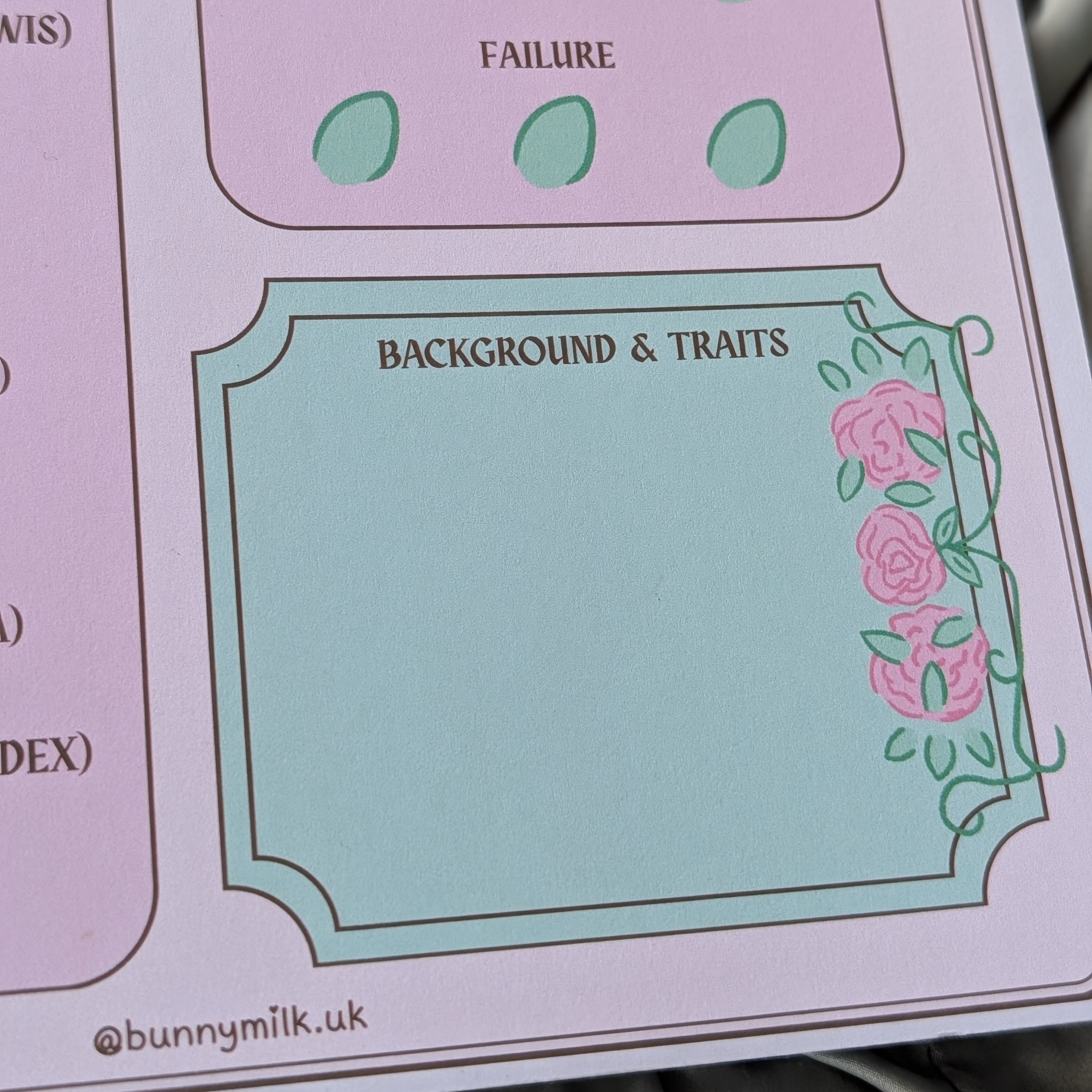 DND Flower Character Sheet | Memopad🌷
